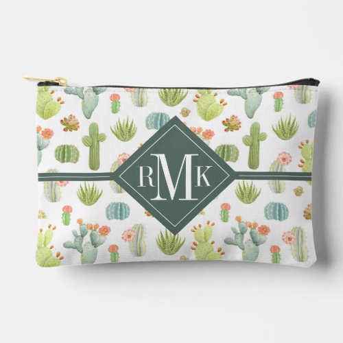 Monogram  Cute Cactus Standing Pattern Accessory Pouch
