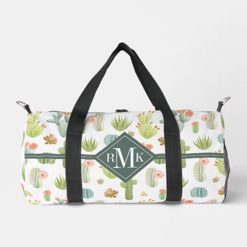 Monogram  Cute Cactus Standing Pattern Duffle Bag