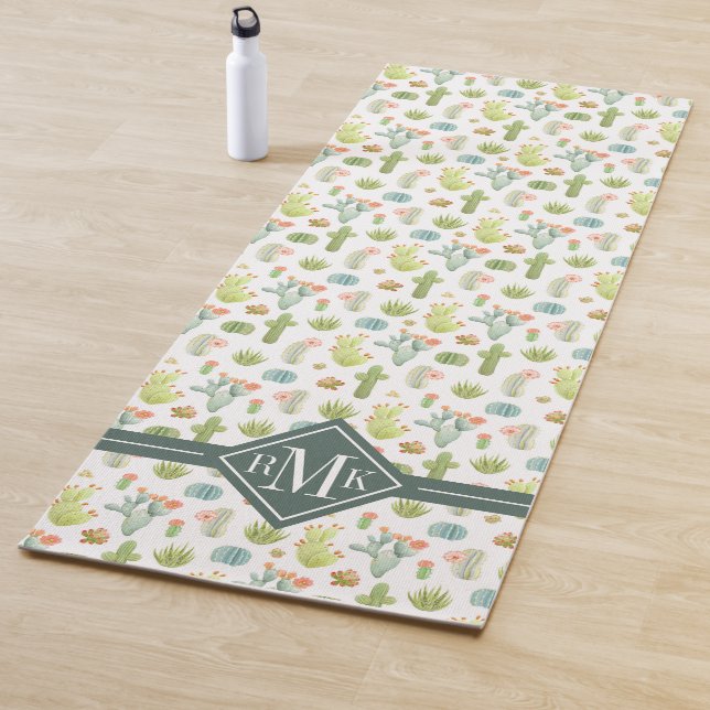 Monogram | Cute Cactus Standing Pattern Yoga Mat (In Situ)