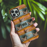 Monogram Cute Cats Knitted Girly Personalized iPhone 16 Pro Max Case<br><div class="desc">Monoram Cute Cats Knitted Girly Personalized iPhone 16 Pro Max Cases features cute cats peeping through an orange and blue kintted pattern. Personalized with your custom monogram. Perfect as a gift for cat lovers for Christmas,  birthday,  holidays and more. Designed by ©2024 Evco Studio www.zazzle.com/store/evcostudio</div>