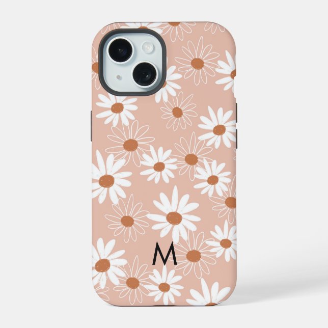 Monogram Cute Daisy Pattern Iphone Case (Back)