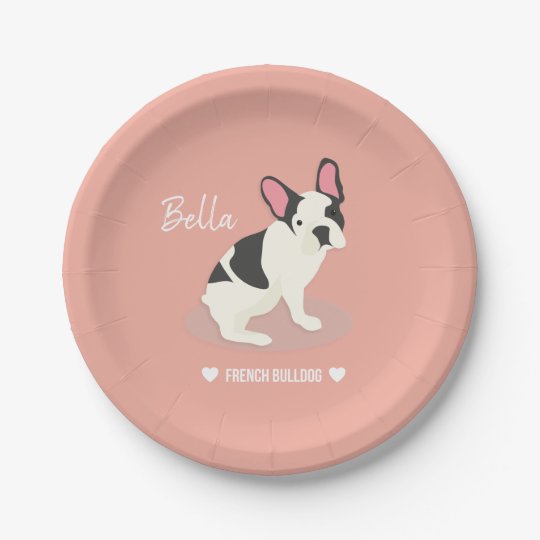 Monogram. Cute French Bulldog. Paper Plate | Zazzle.com Monogram. Cute French Bulldog. Paper Plate | Zazzle.com