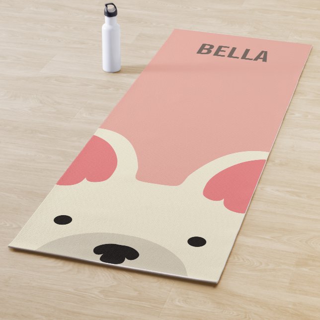 Monogram Cute French Bulldog Yoga Mat (In Situ)