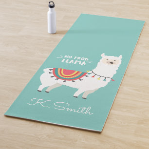 Monogram Cute Funny Alpaca No Prob Llama Yoga Mat
