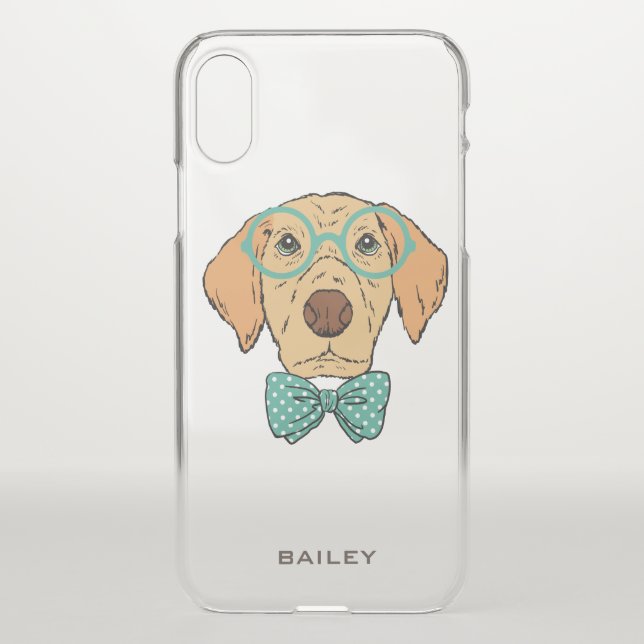 Monogram. Cute & Funny Labrador Retriever Hipster Uncommon iPhone Case (Back)