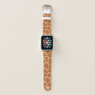 Monogram. Cute Giraffe Safari Pattern Apple Watch Band