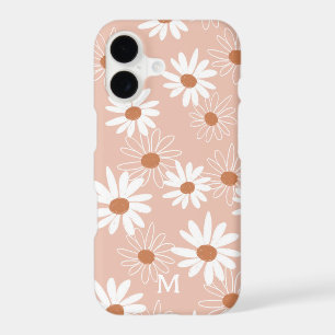 Monogram Cute Girly Floral Daisies Case-Mate iPho iPhone 17 Case