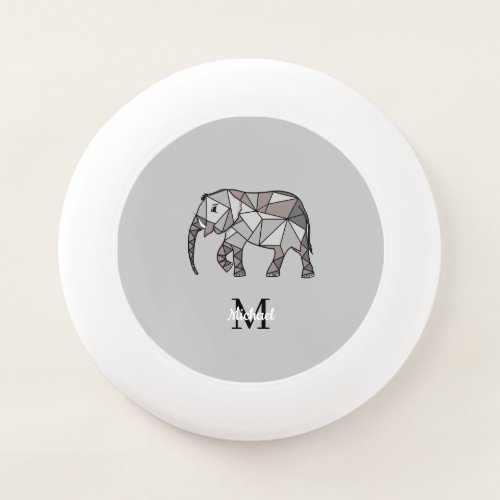 Monogram Cute Graphics Elephant Personalized Black Wham_O Frisbee