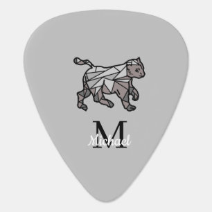 Monogram Cute Graphics Personalized Black Cet Guitar Pick