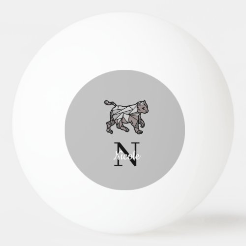 Monogram Cute Graphics Personalized Black Cet Ping Pong Ball