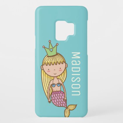 Monogram. Cute Mermaid. Case-Mate Samsung Galaxy S9 Case