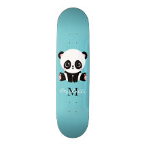 Monogram Cute Panda Personalized Bubble Gum Blue Skateboard Monogram Cute Panda Personalized Bubble Gum Blue Skateboard