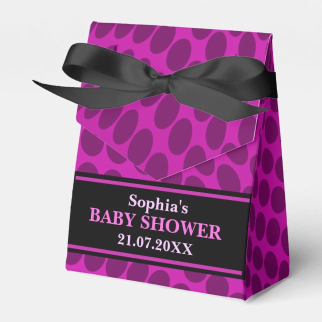 Monogram Cute Pattern Baby Shower          Favor Boxes (Front Side)