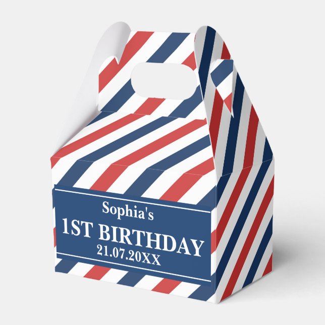 Monogram Cute Pattern Birthday          Favor Boxes (Front Side)