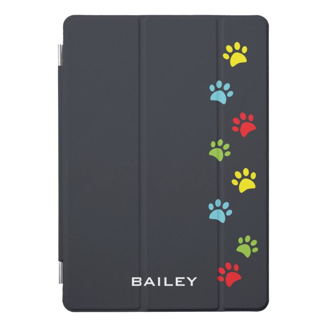 Monogram. Cute Paw Prints. iPad Pro Cover (Front)