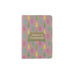 Monogram Cute Pineapple Pattern Passport Holder