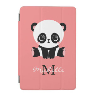 Monogram Cute Sitting Panda Personalized iPad Mini Cover