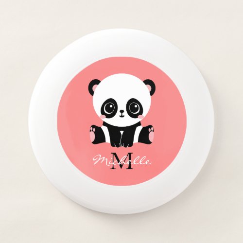 Monogram Cute Sitting Panda Personalized Wham_O Frisbee