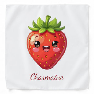 Monogram cute strawberry kawaii bandana