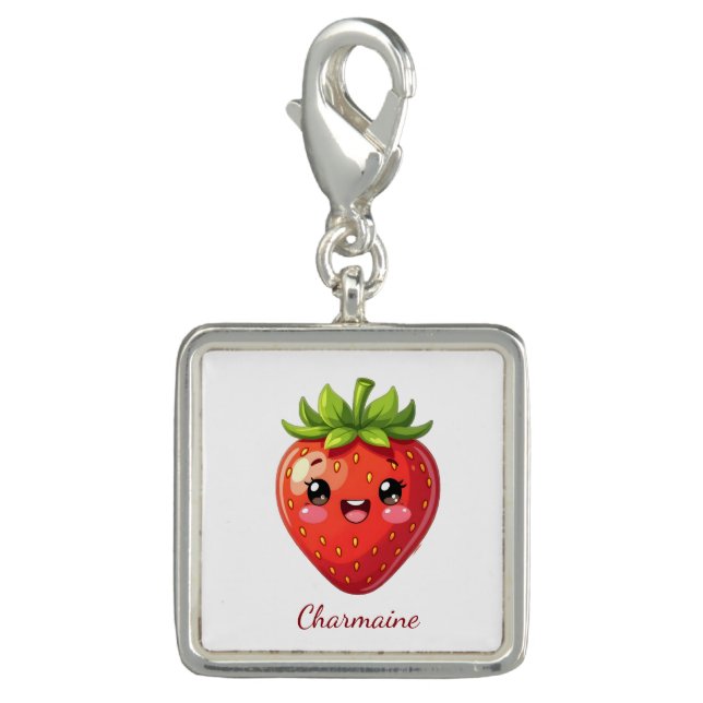 Monogram cute strawberry kawaii charm (Front)