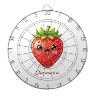 Monogram cute strawberry kawaii dart board