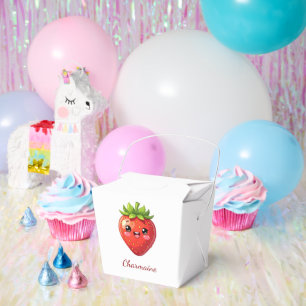 Monogram cute strawberry kawaii favor boxes