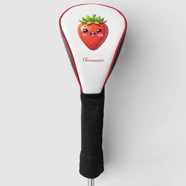 Monogram cute strawberry kawaii golf head cover (Front)