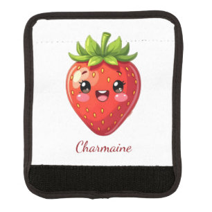 Monogram cute strawberry kawaii luggage handle wrap