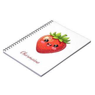Monogram cute strawberry kawaii notebook