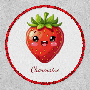 Monogram cute strawberry kawaii patch