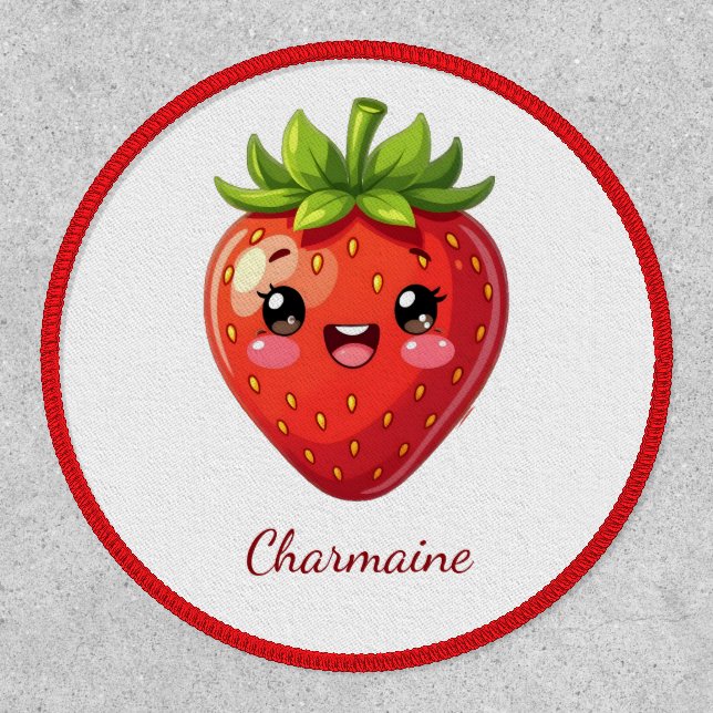 Monogram cute strawberry kawaii patch (Front)