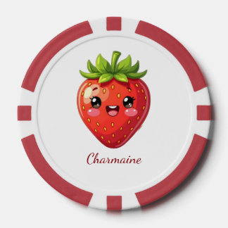 Monogram cute strawberry kawaii poker chips