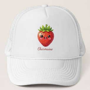 Monogram cute strawberry kawaii trucker hat