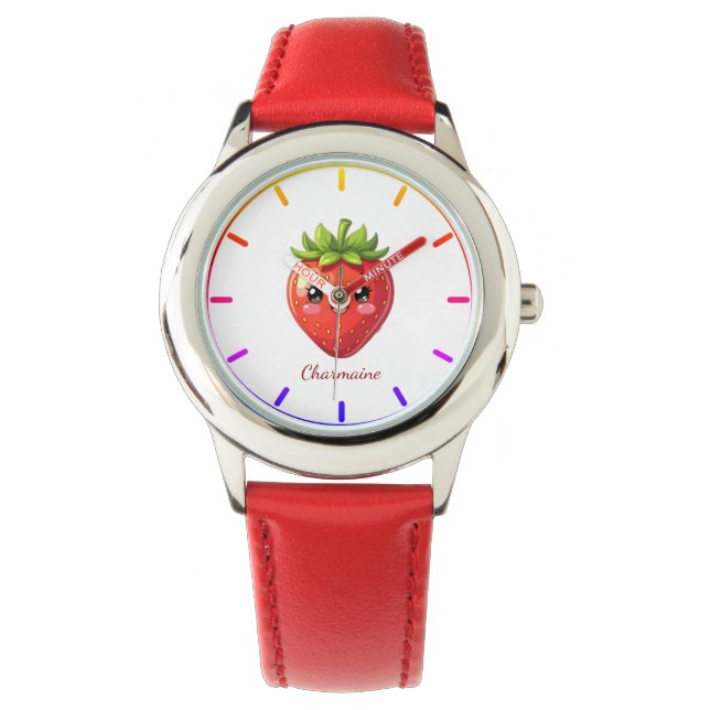 Monogram cute strawberry kawaii watch (Front)