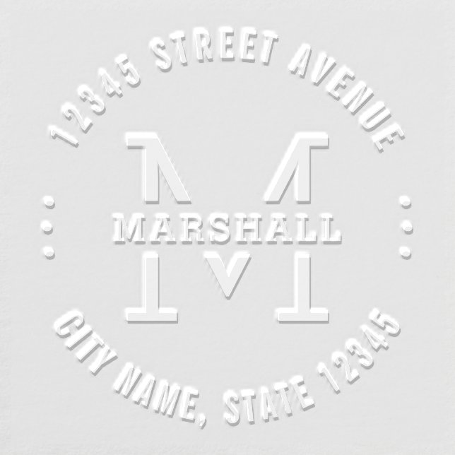 Monogram Cutout Return Address Custom Embosser (Design)