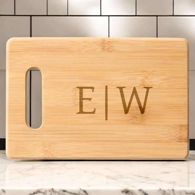 Monogram Cutting Board with Family Name (Creator Uploaded)