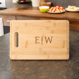 Monogram Cutting Board with Family Name