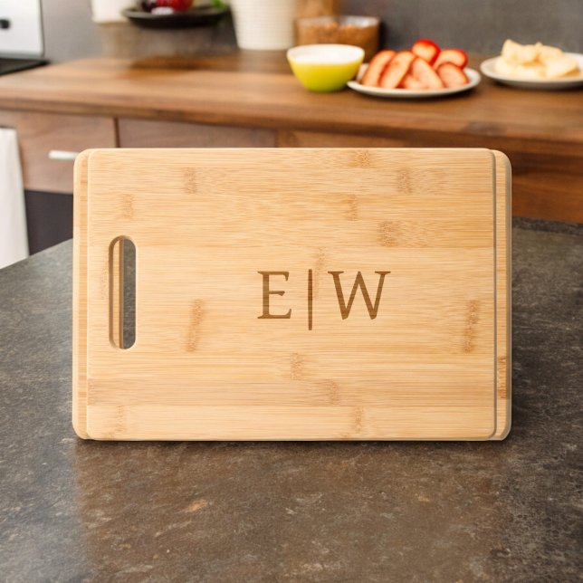 Monogram Cutting Board with Family Name (Creator Uploaded)