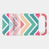 Monogram Cyan Peach Reds Geometric Chevron Pattern iPod Touch (5th Generation) Case (Back (Horizontal))