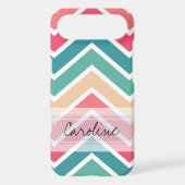 Monogram Cyan Peach Reds Geometric Chevron Pattern iPod Touch (5th Generation) Case (Back)