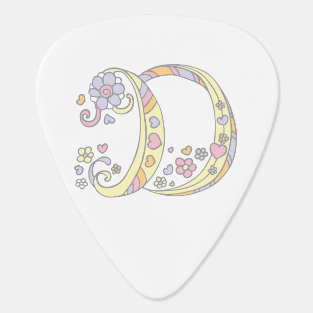 Monogram D and name Delta custom guitar picks (Back)