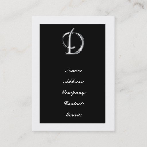Customizable Monogram D business cards