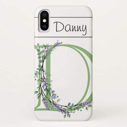 Monogram D Lavender Eucalyptus iPhone X Case