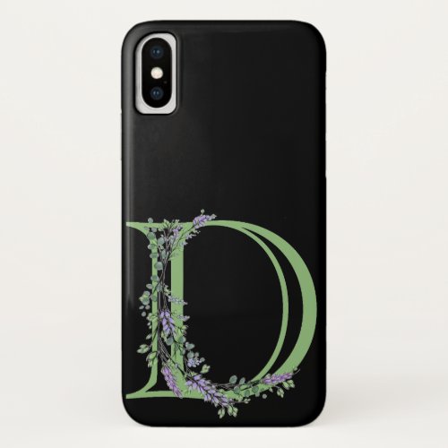 Monogram D Lavender Eucalyptus iPhone X Case