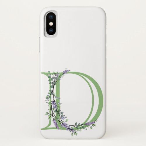 Monogram D Lavender Eucalyptus iPhone X Case