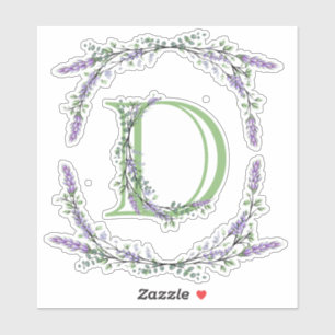 Monogram D Lavender Eucalyptus Sticker