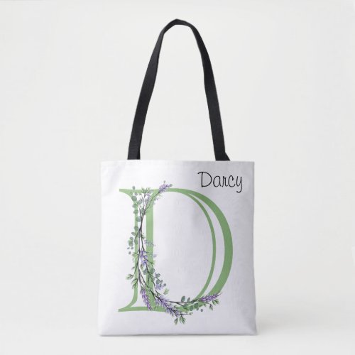 Monogram D Lavender Eucalyptus Tote Bag