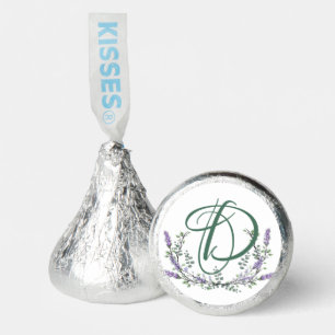 Monogram D Lavender Eucalyptus Watercolor painting Hershey®'s Kisses®