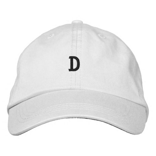 Monogram D Letter printed Initial baseball Hat