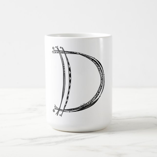 Monogram D Mug with Musical Notes (Center)
